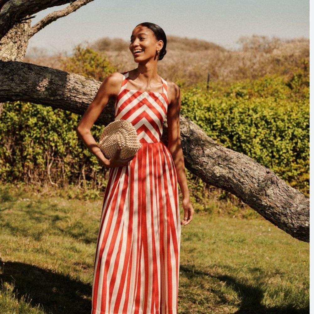 Tuckernuck Red and White Chevron Dress - Picture 2 of 7